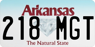 AR license plate 218MGT