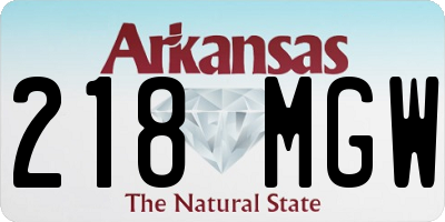 AR license plate 218MGW
