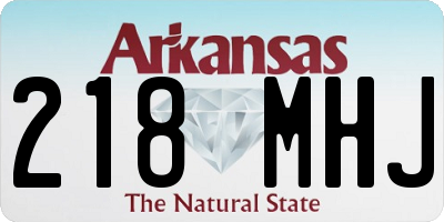 AR license plate 218MHJ