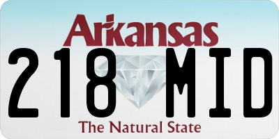 AR license plate 218MID