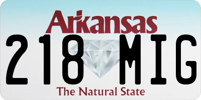 AR license plate 218MIG