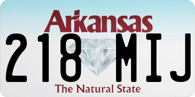 AR license plate 218MIJ