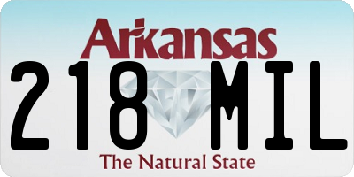 AR license plate 218MIL