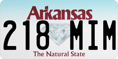 AR license plate 218MIM