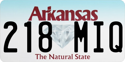 AR license plate 218MIQ