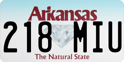 AR license plate 218MIU