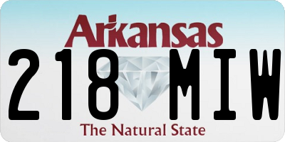 AR license plate 218MIW