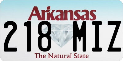 AR license plate 218MIZ