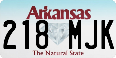 AR license plate 218MJK