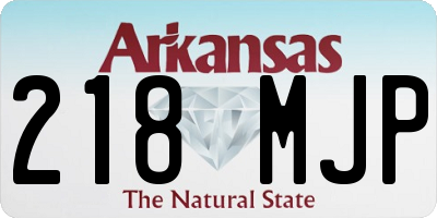 AR license plate 218MJP