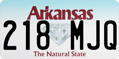 AR license plate 218MJQ