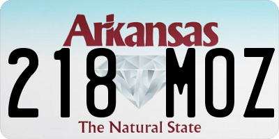 AR license plate 218MOZ