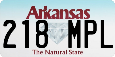 AR license plate 218MPL