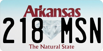 AR license plate 218MSN