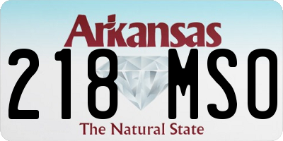 AR license plate 218MSO