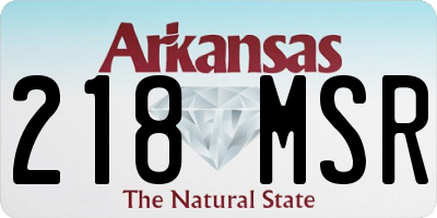AR license plate 218MSR