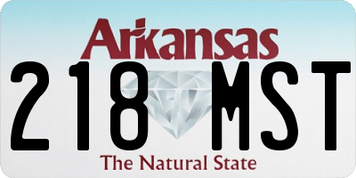 AR license plate 218MST