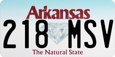 AR license plate 218MSV