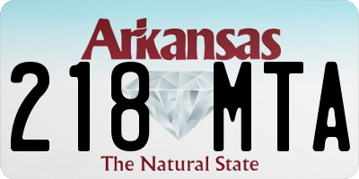 AR license plate 218MTA