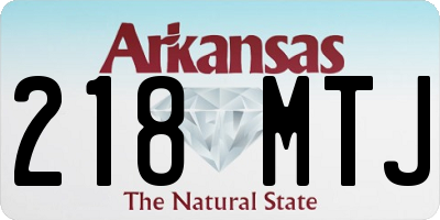 AR license plate 218MTJ