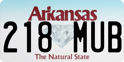 AR license plate 218MUB