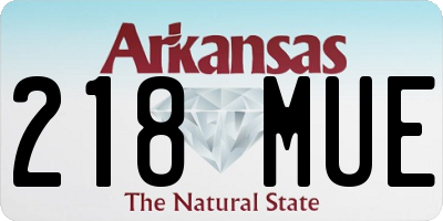 AR license plate 218MUE