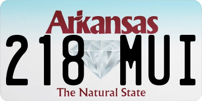 AR license plate 218MUI