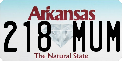 AR license plate 218MUM