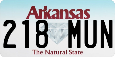 AR license plate 218MUN