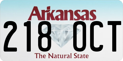 AR license plate 218OCT