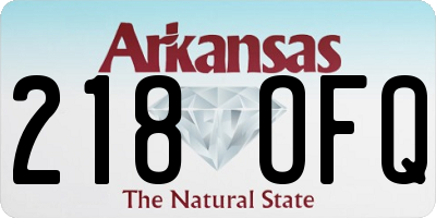 AR license plate 218OFQ