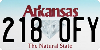 AR license plate 218OFY