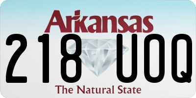 AR license plate 218UOQ