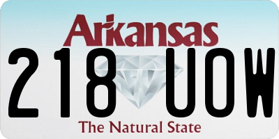 AR license plate 218UOW