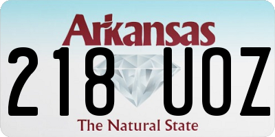AR license plate 218UOZ