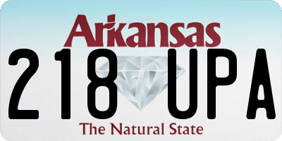 AR license plate 218UPA