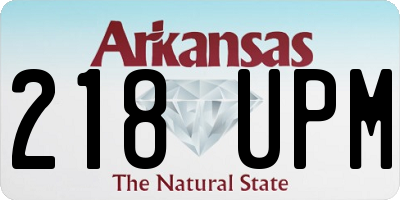 AR license plate 218UPM