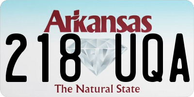 AR license plate 218UQA