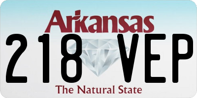 AR license plate 218VEP