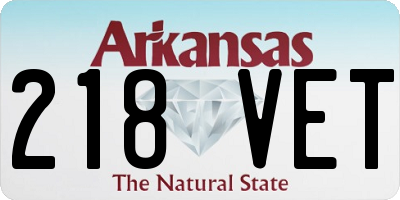 AR license plate 218VET