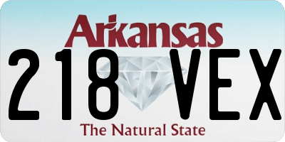 AR license plate 218VEX