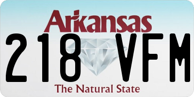 AR license plate 218VFM