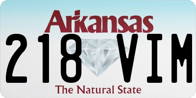 AR license plate 218VIM