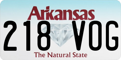AR license plate 218VOG