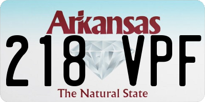 AR license plate 218VPF
