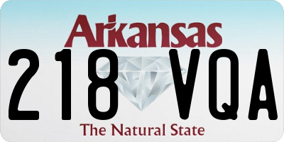 AR license plate 218VQA