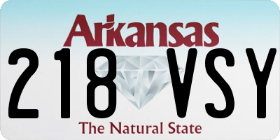 AR license plate 218VSY