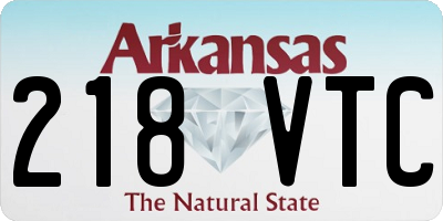 AR license plate 218VTC