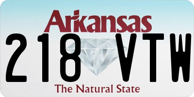 AR license plate 218VTW