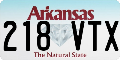 AR license plate 218VTX